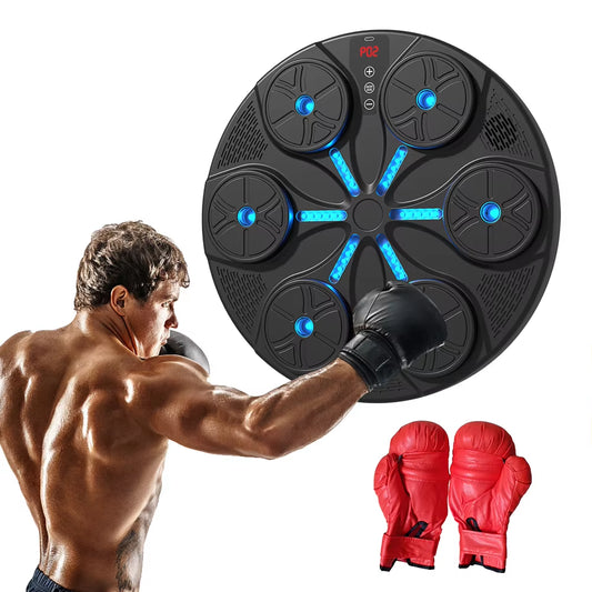 Music Boxing Machine Boxing Reaction Wall Target Type C USB Charging Music Boxing Puncher Adjustable with Gloves for Kids Adults