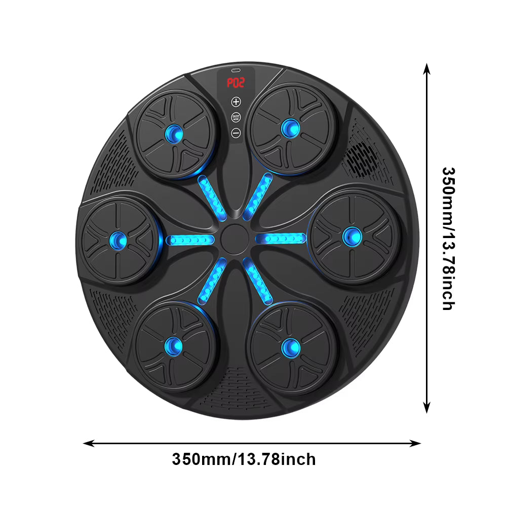 Music Boxing Machine Boxing Reaction Wall Target Type C USB Charging Music Boxing Puncher Adjustable with Gloves for Kids Adults