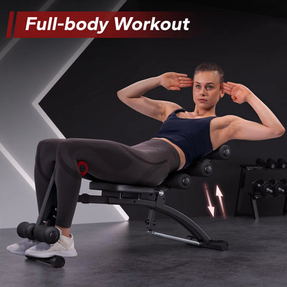 Ab Machine Multi-Functional Adjustable Ab Trainer Workout Bench for Home Gym Sit up Machine for Abdominal Exercise Chair